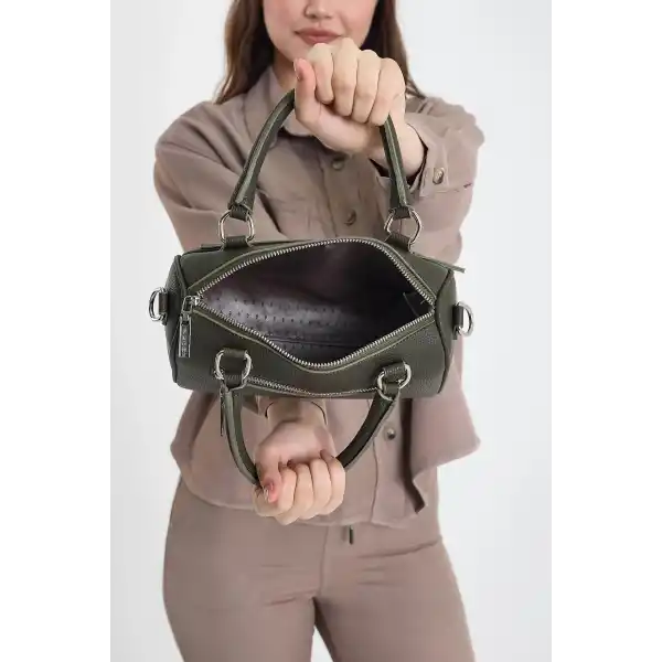 Lorena Haki Çok Gözlü Kadın El Çantası