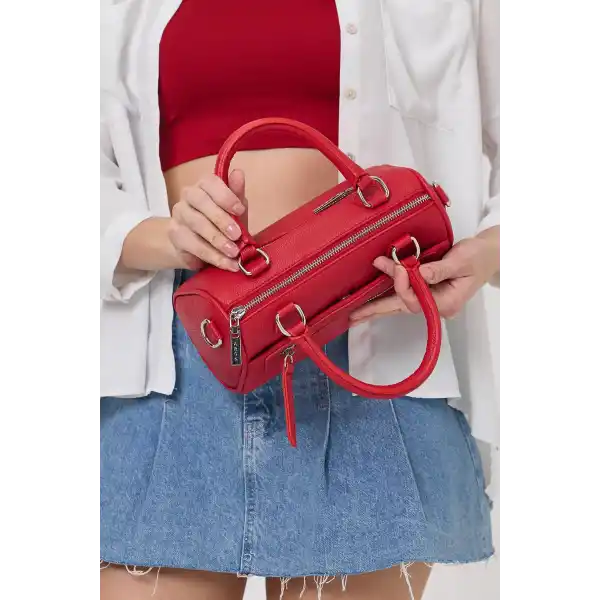 Lorena Kırmızı Çok Gözlü Kadın El Çantası