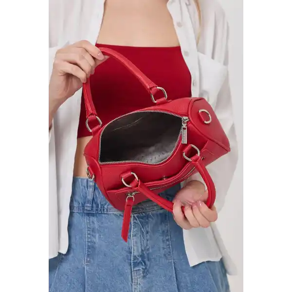 Lorena Kırmızı Çok Gözlü Kadın El Çantası