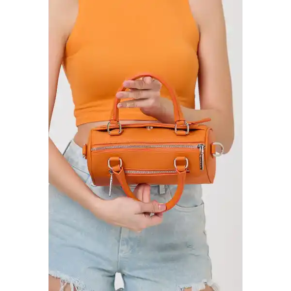 Lorena Turuncu Çok Gözlü Kadın El Çantası