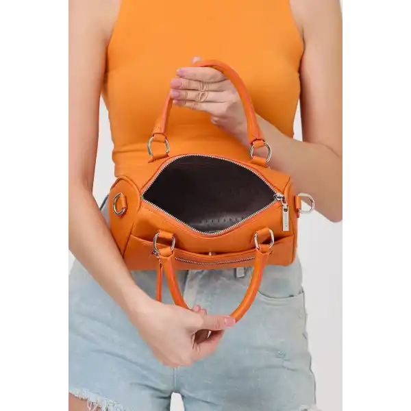 Lorena Turuncu Çok Gözlü Kadın El Çantası
