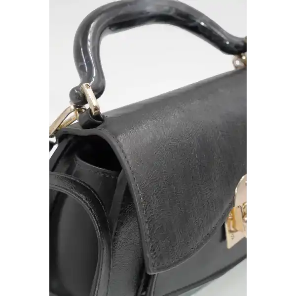 Luisa Siyah Kilitli Kadın El Çantası