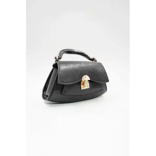 Luisa Siyah Kilitli Kadın El Çantası