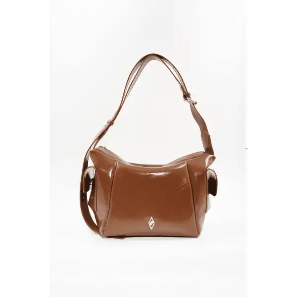 Martina Taba Kırışık Mat Rugan Kadın Omuz Ve Çapraz Çantası