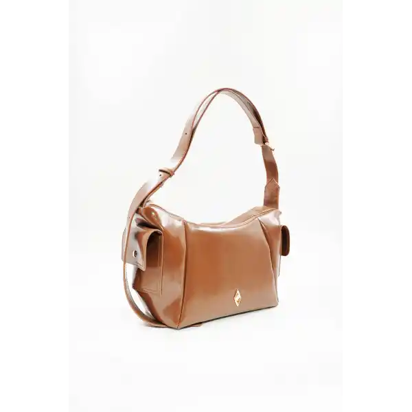 Martina Taba Kırışık Mat Rugan Kadın Omuz Ve Çapraz Çantası