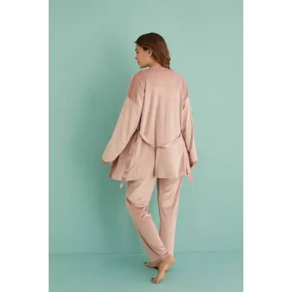 Mihra 13402 Kadın Kadife 3Lü Pijama Takımı