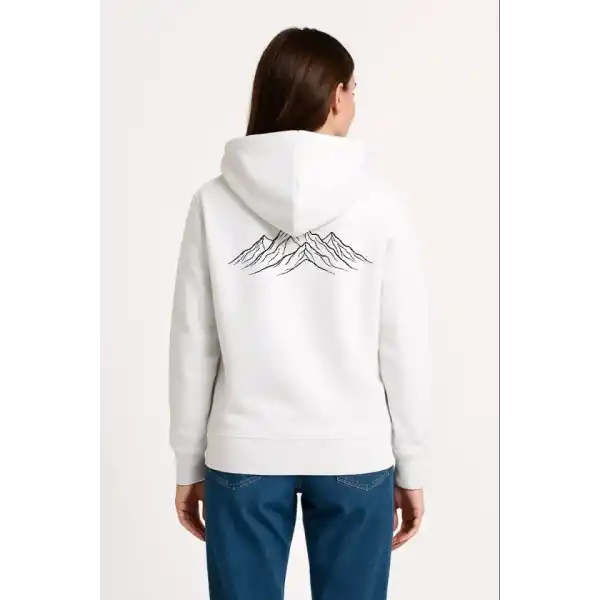 Nihilist Penguen Özel Tasarım Oversize Kapüşonlu Sweatshirt - Beyaz