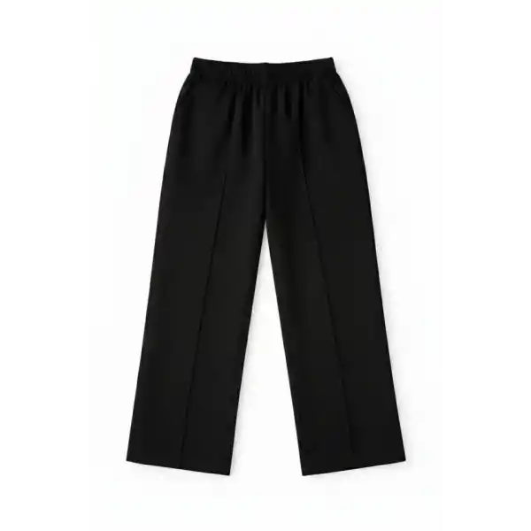 Osy Modal Yumuşak Dokulu Kumaş Tesettür Cepli Tunik Pantolon Takım - Siyah