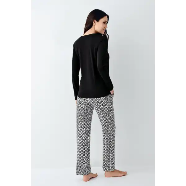 Pierre Cardin 9068-S Kadın Uzun Kol Pijama Takım