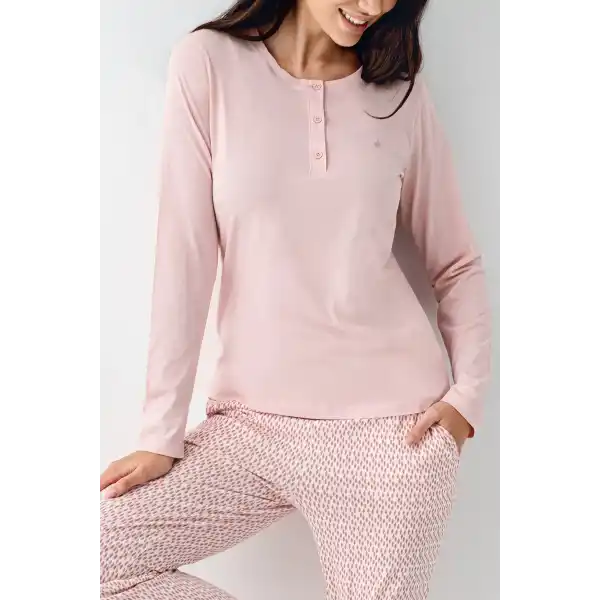 Pierre Cardin 9080-S Kadın Uzun Kol Pijama Takım