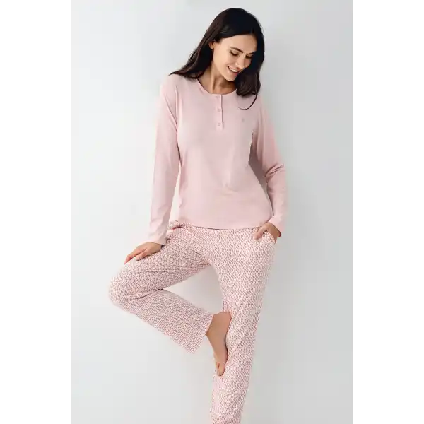 Pierre Cardin 9080-X Kadın Uzun Kol Pijama Takım