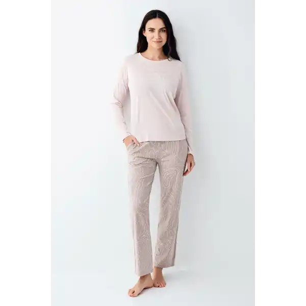 Pierre Cardin 9096-S Kadın Uzun Kol Pijama Takım