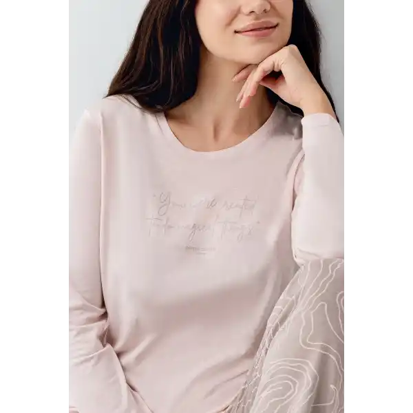 Pierre Cardin 9096-S Kadın Uzun Kol Pijama Takım