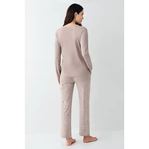 Pierre Cardin 9096-S Kadın Uzun Kol Pijama Takım