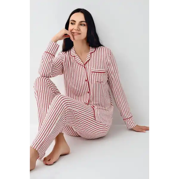 Pierre Cardin 9113-S Kadın Uzun Kollu Pijama Takımı