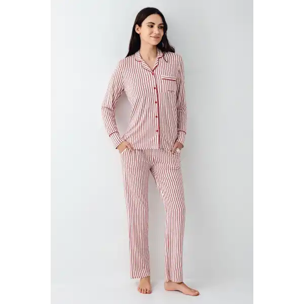Pierre Cardin 9113-S Kadın Uzun Kollu Pijama Takımı