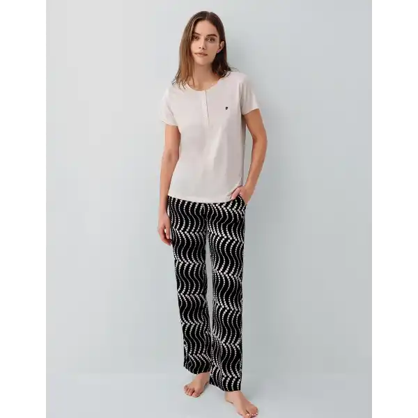 Pierre Cardin PC9165-S Kadın Kısa Kol Pijama Takımı