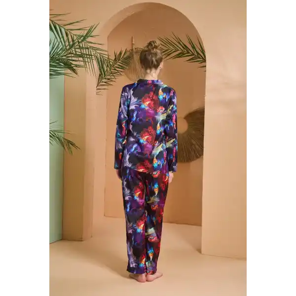 PJS 27079 Kadın Düğmeli Pijama Takımı