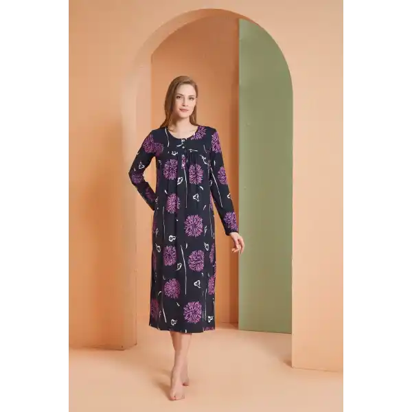 PJS 27166 Kadın Uzun Kol Gecelik