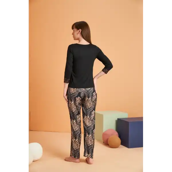 PJS 28040 Kadın V Yaka Pijama Takım