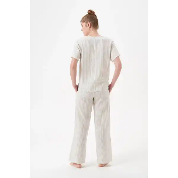 PJS 29098 Kadın Düğmeli Pijama Takım