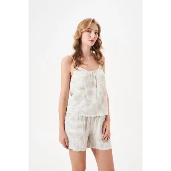 PJS 29100 Kadın İp Askılı Şort Takım