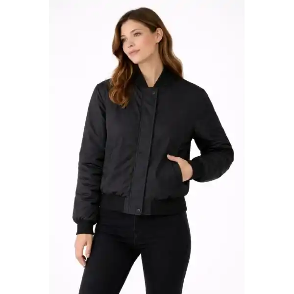 Premium Bomber Ceket Çıtçıt Kapamalı, Ribana Manşetli, Astarlı, Regular Fit Mont - Siyah