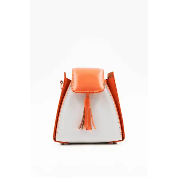 Pyramid Turuncu Halka Aksesuar Detaylı Kadın El Çantası