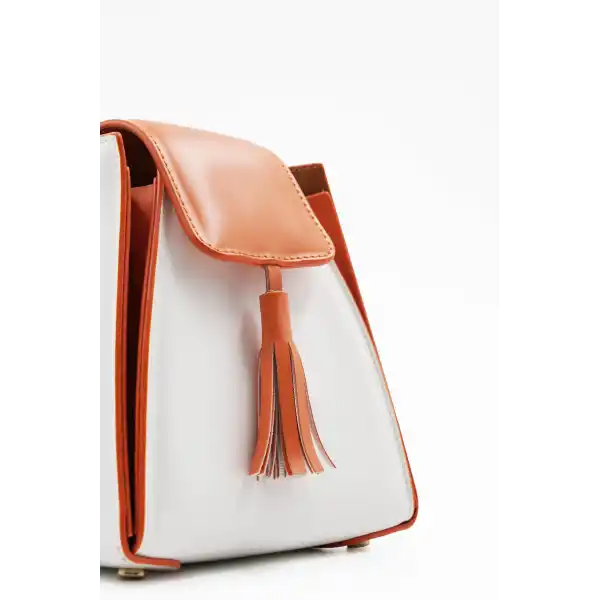 Pyramid Turuncu Halka Aksesuar Detaylı Kadın El Çantası