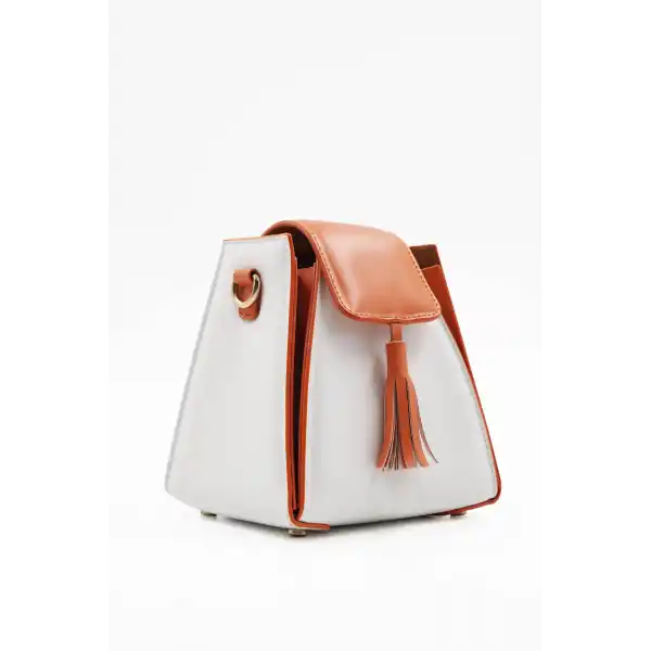 Pyramid Turuncu Halka Aksesuar Detaylı Kadın El Çantası