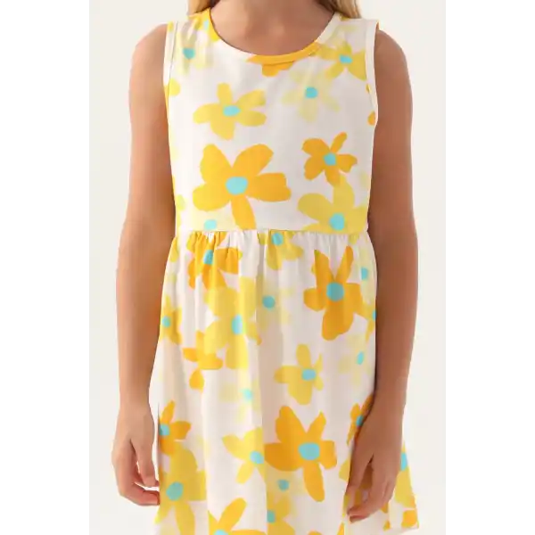 Roly Poly 3393-3 Kız Çocuk Çiçekli Elbise