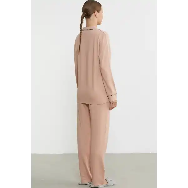 Sementa 76444 Düz Renk Gömlek Model Pijama Takım