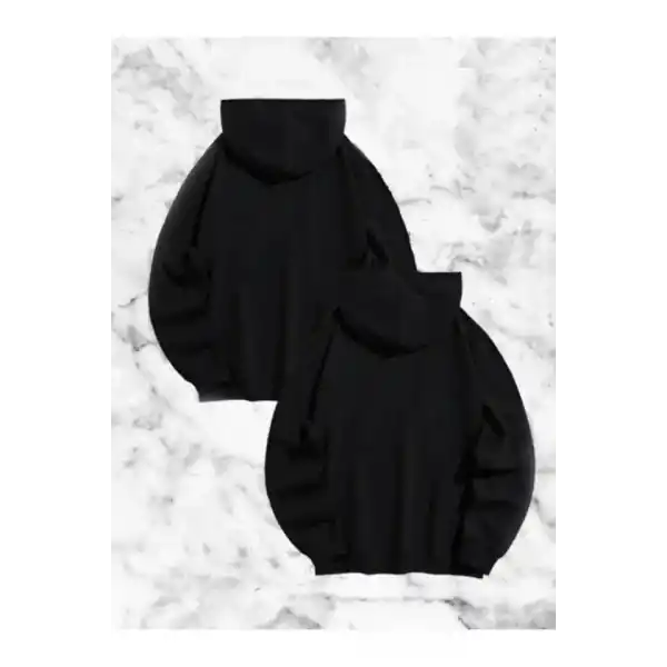 Sevgili Çift Kombini Örümcek Baskılı Kapüşonlu Sweatshirt Hoodie - Siyah