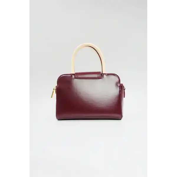 Soley Bordo Mat Parlak Kadın El Çantası