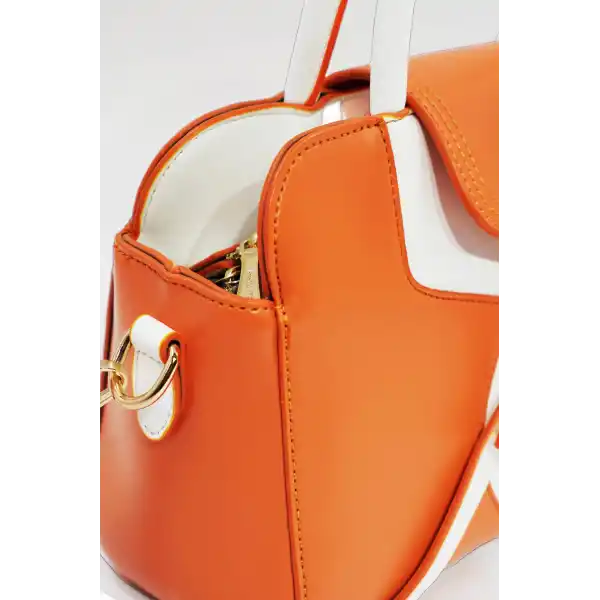 Soley Turuncu Mat Parlak Kadın El Çantası