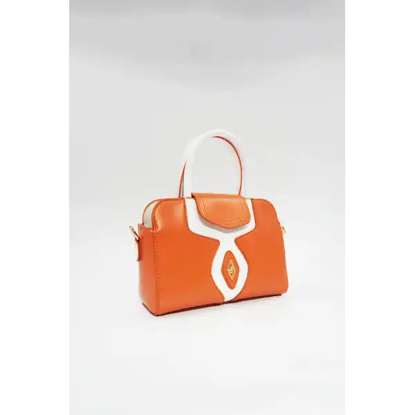 Soley Turuncu Mat Parlak Kadın El Çantası