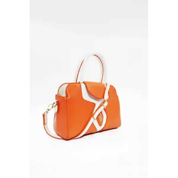 Soley Turuncu Mat Parlak Kadın El Çantası