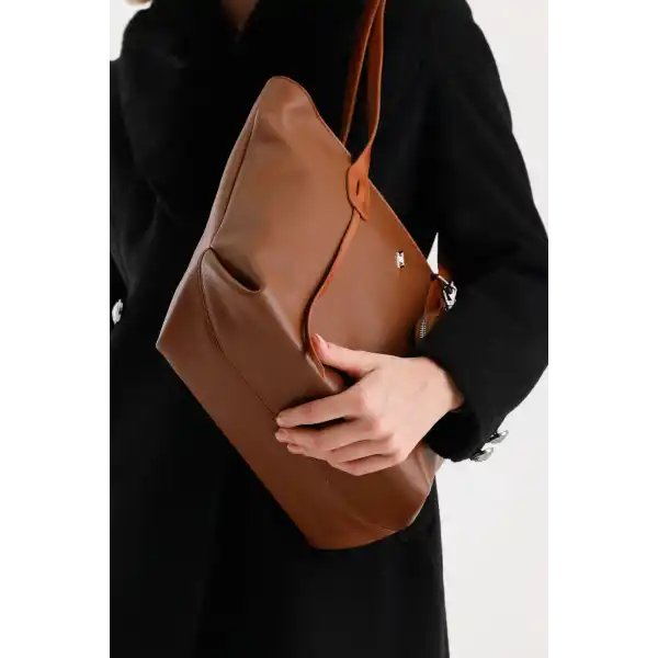 Veronika Taba Yumuşak Deri Kadın Omuz Çantası