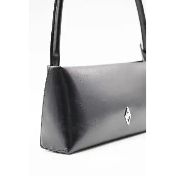 Wilma Siyah Kırışık Rugan Kadın Omuz Çantası