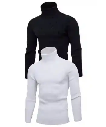 2 Adet Unisex Kaşkorse Boğazlı Full Likralı Fitilli Body Kazak