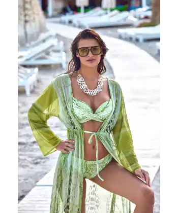 Argento 2106-3025 Kadın Önü Açık Uzun Kaftan