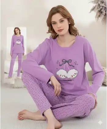 Boyraz 0351 Kadın Penye Uzun Kol Pijama Takımı
