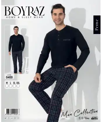 Boyraz 0400 Erkek Uzun Kol Pijama Takımı