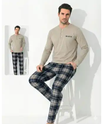 Boyraz 0697 Erkek Uzun Kol Penye Pijama Takımı