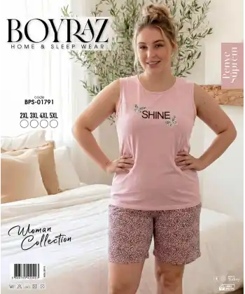 Boyraz BPS-01791 Kadın Battal Şortlu Takım