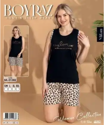 Boyraz ML-01382 Kadın Sıfır Kol Şort Takım