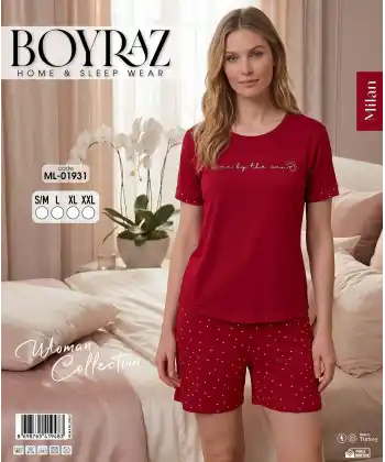 Boyraz ML-01931 Kadın Milan Kısa Kol Şortlu Takım