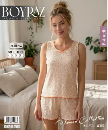 Boyraz PT-01706 Kadın Pointella Şortlu Takım