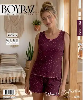 Boyraz PT-01879 Kadın Pointella Şortlu Takım