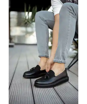 CH002 CST Loafer Pelle Erkek Ayakkabı SIYAH